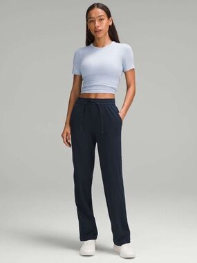 Lululemon Soft Jersey Straight-Leg Mid Rise Pant Regular True Navy size 10 NEW